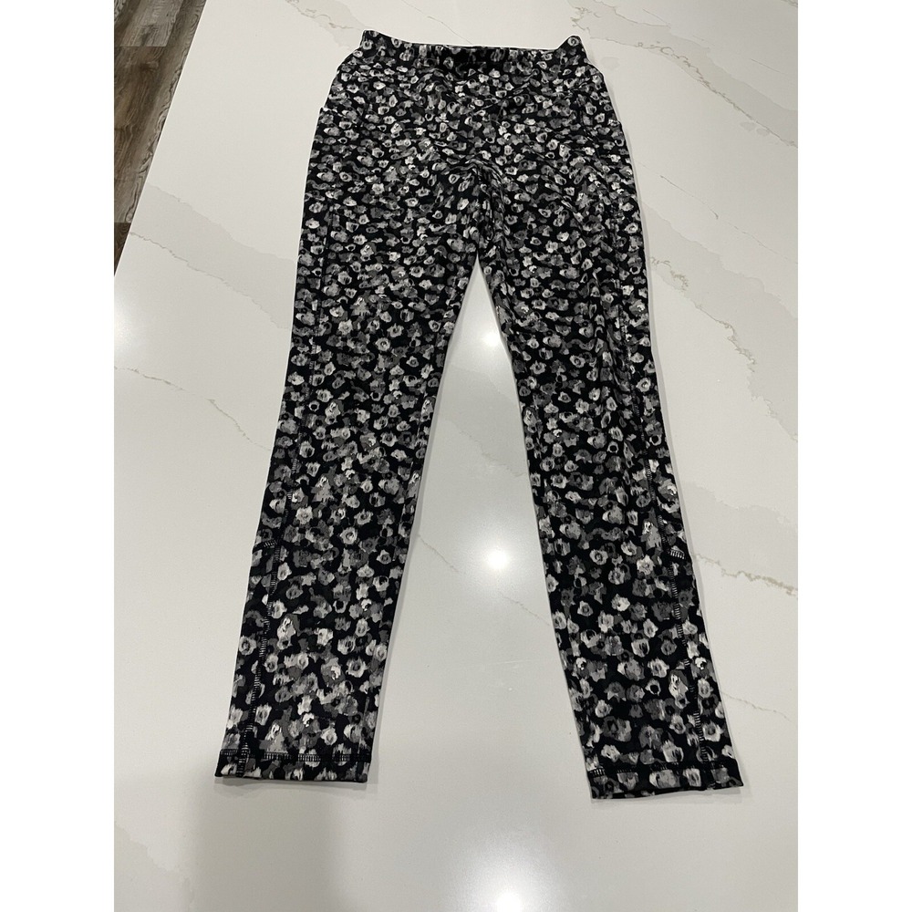 T by Talbots Womens Activewear Pants Medium SPF 50+ Black‎ Gray Pockets Knit